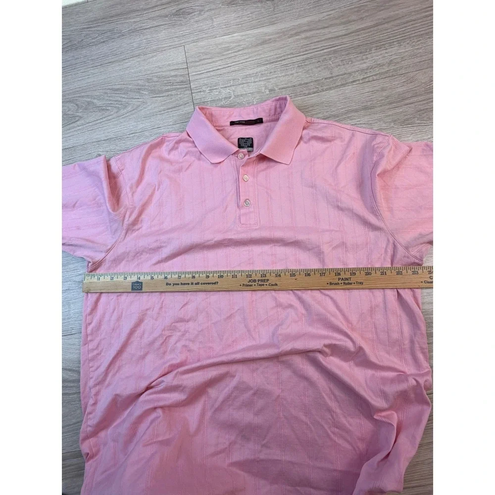 Nike Tiger Woods Collection Dri-FIT Pink Vertical Stripe Golf Polo Mens‎ XL